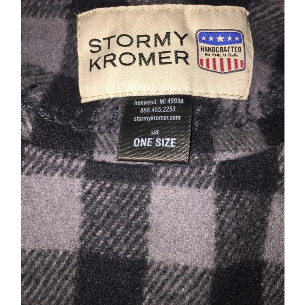 Stormy Kromer Wool Buffalo Plaid Gray Black Poncho Cape Shawl Women’s OS New - Picture 9 of 10